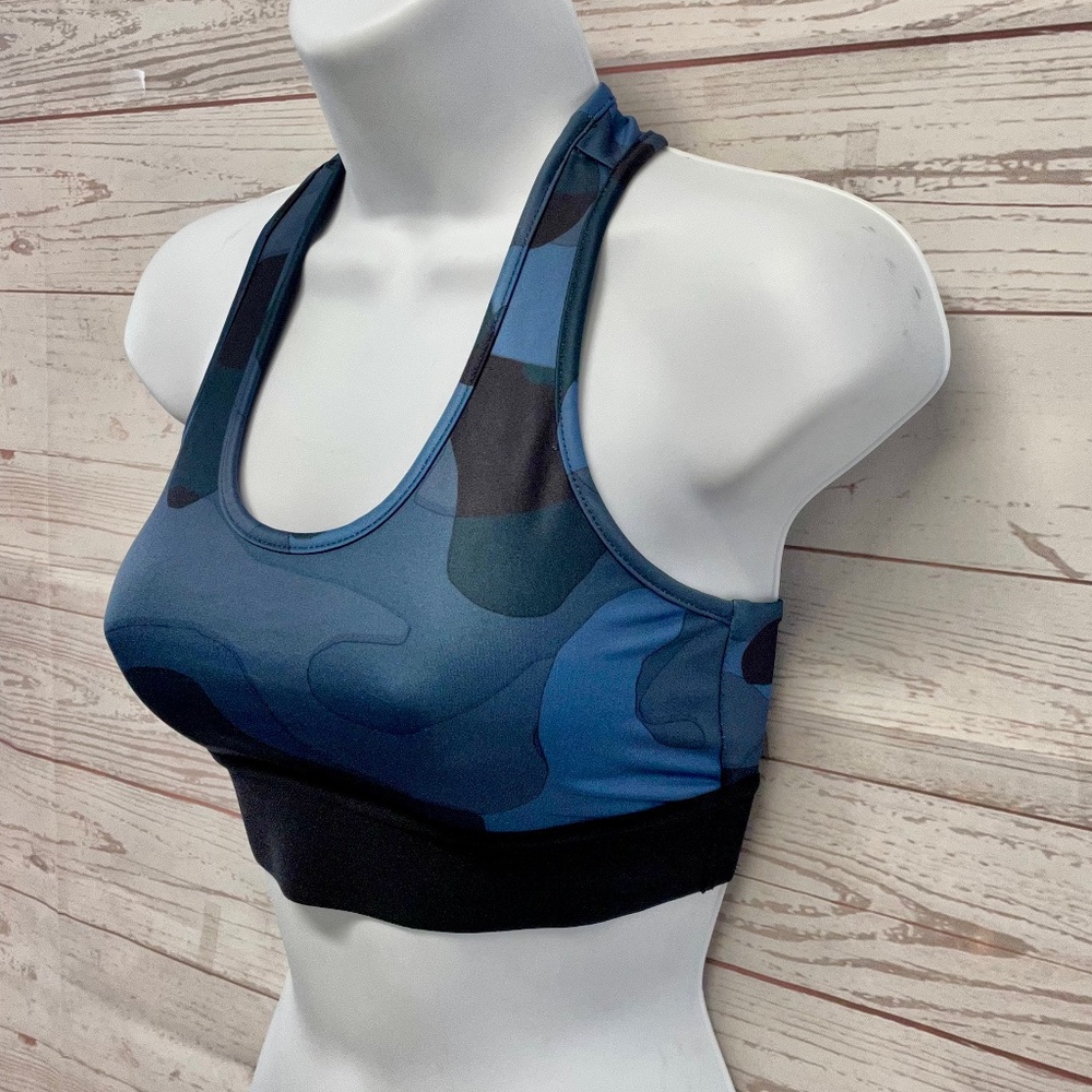 Noli Blue Camo T back sports bra